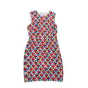 Kate Spade Abbey Geometric Print Sleeveless Sheath Dress Womens Size Small